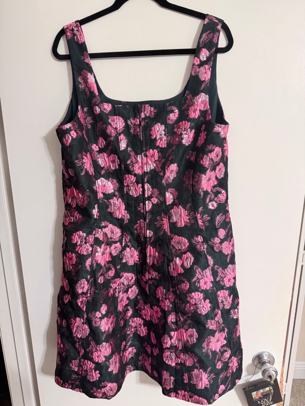 Lilly Pulitzer Leya Black Dress with Pink Floral Jacquard